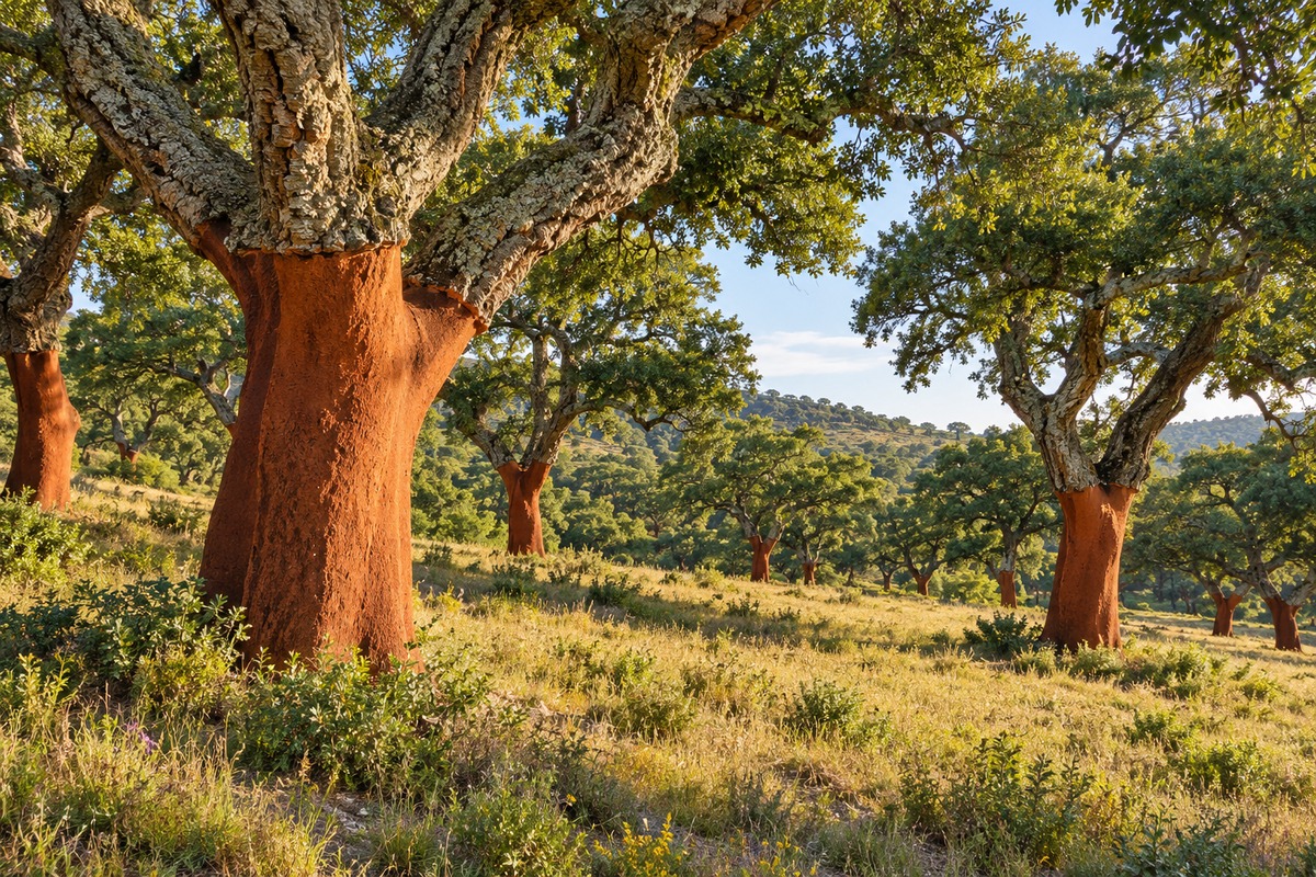 Cork-oak woodland after the bark harvest