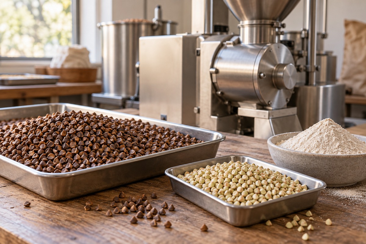 Buckwheat materials prepared for milling