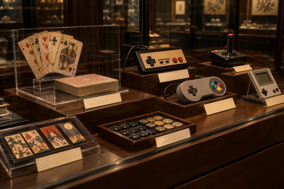 Playing cards and controllers in an exhibition